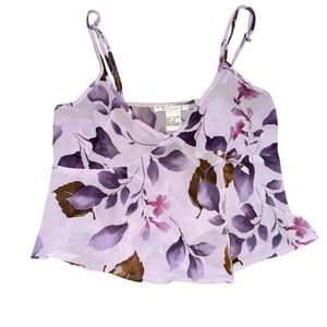 Morgan Taylor Floral Purple Tank Top